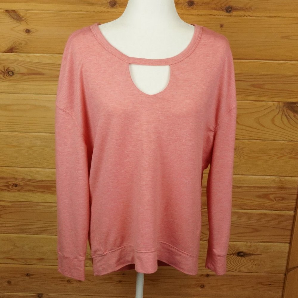 Juicy Couture Pink Keyhole‎ Front Long Sleeve Top Size Large
